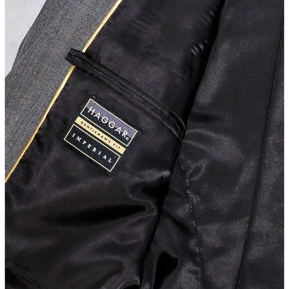 Haggar‎ Gray Suit Jacket Tailored Mens Blazer Sports Dress Jacket Size 44R - Picture 3 of 4